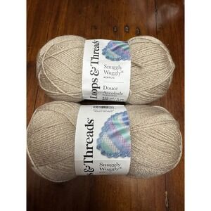 Loops & Threads Snuggly Wuggly Acrylic‎ Yarn Douce Accolade cream (2 Skeins)